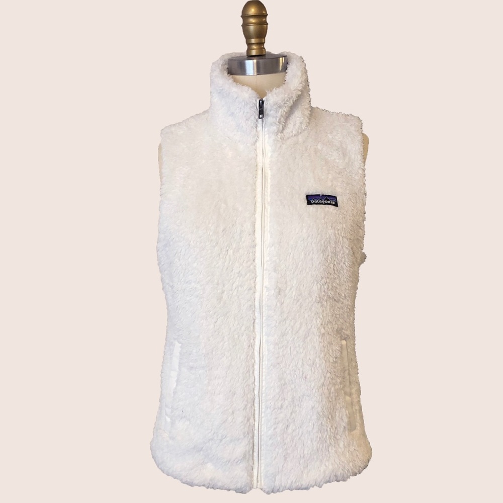 Patagonia White Sherpa Zip Up Vest